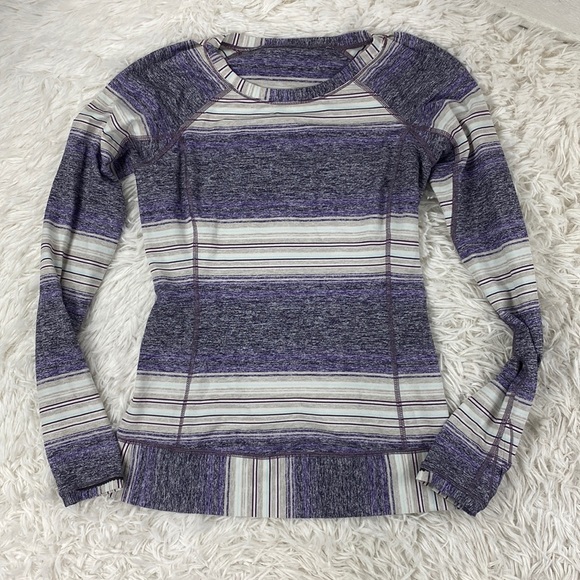 Lululemon Race Your Pace Long Sleeve Osaka Stripe Heathered - Picture 1 of 8